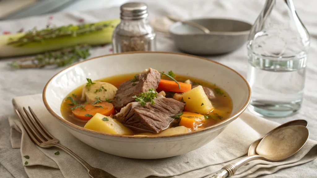 French pot-au-feu village soup.