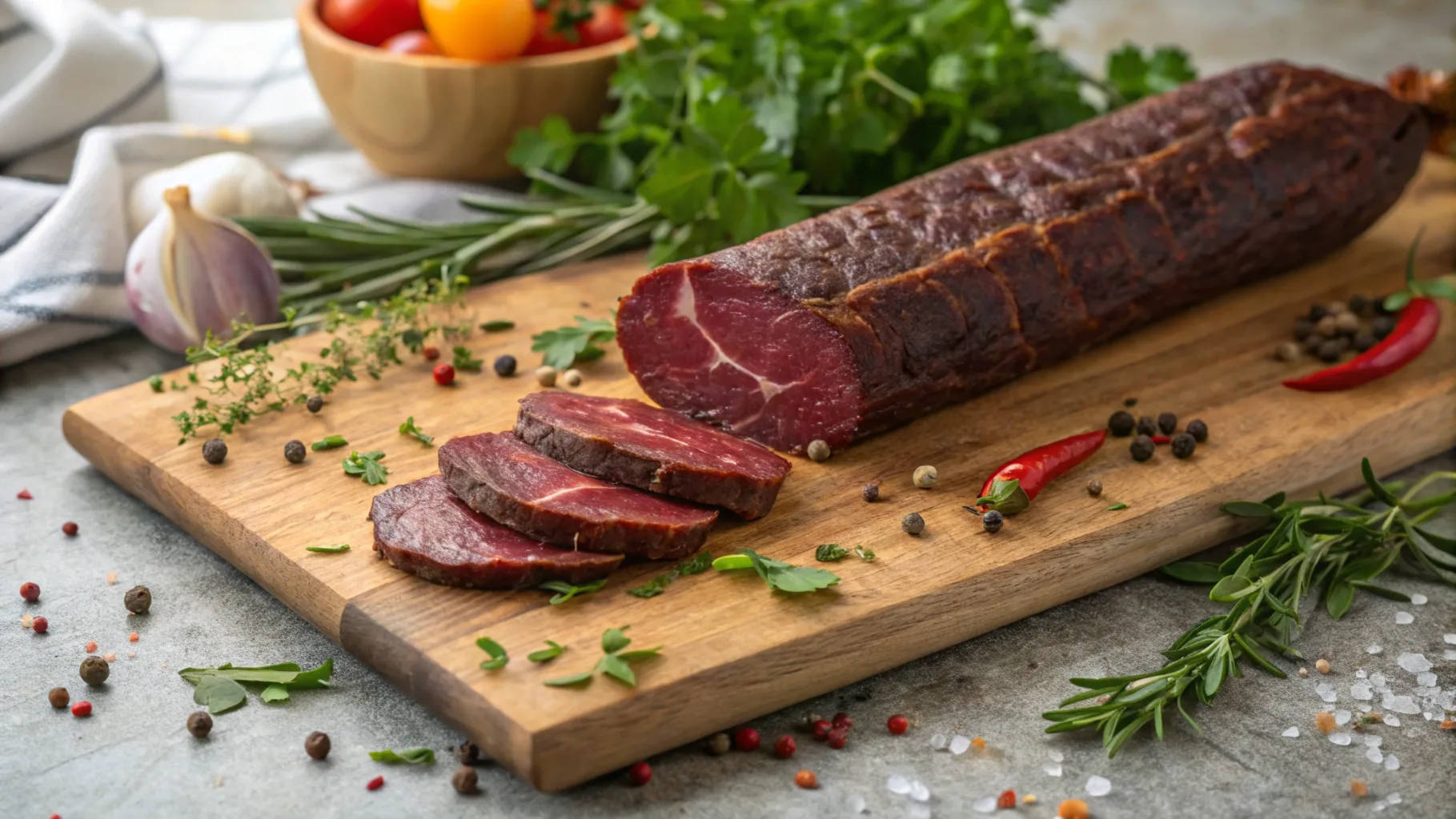 Are beef sticks junk food? Healthy beef stick with herbs and spices